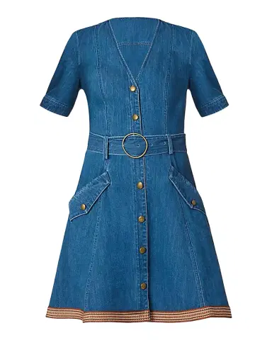 Shoshanna Payton Denim Minidress | Thumbnail 1 Shoshanna Payton Denim Minidress | Thumbnail 1
