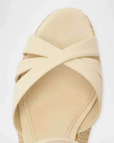 Schutz 120mm Keefa Leather and Raffia Platform Sandals | Thumbnail 5