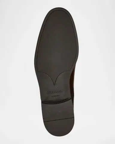 Ferragamo Men's Trinity Leather Cap-Toe Derby Shoes | Thumbnail 3 Ferragamo Men's Trinity Leather Cap-Toe Derby Shoes | Thumbnail 3
