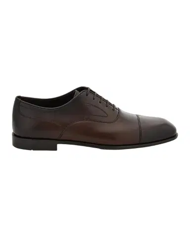 Ferragamo Men's Trinity Leather Cap-Toe Derby Shoes | Thumbnail 1 Ferragamo Men's Trinity Leather Cap-Toe Derby Shoes | Thumbnail 1