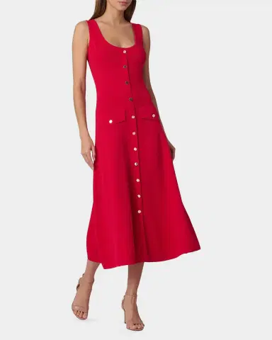 Shoshanna Martha Button-Front Midi-Dress | Thumbnail 2