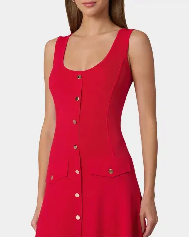 Shoshanna Martha Button-Front Midi-Dress | Thumbnail 4