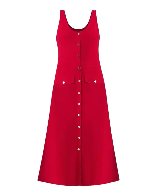 Shoshanna Martha Button-Front Midi-Dress