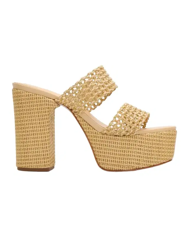 Schutz 100mm Aberdeen Raffia Platform Sandals