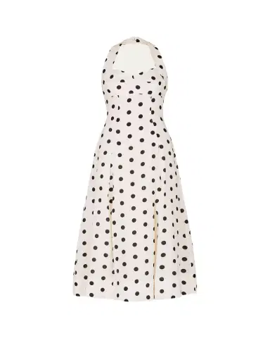 NICHOLAS Seraphina Pleated Polka Dot Halter Midi Dress | Thumbnail 1 NICHOLAS Seraphina Pleated Polka Dot Halter Midi Dress | Thumbnail 1
