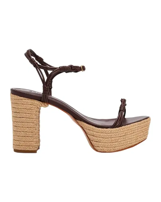 Schutz 100mm Nara Leather Espadrille Platform Sandals