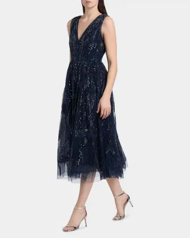 Milly Tinsley Embroidered V-Neck Dress | Thumbnail 2 Milly Tinsley Embroidered V-Neck Dress | Thumbnail 2