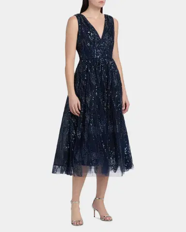 Milly Tinsley Embroidered V-Neck Dress | Thumbnail 7 Milly Tinsley Embroidered V-Neck Dress | Thumbnail 7