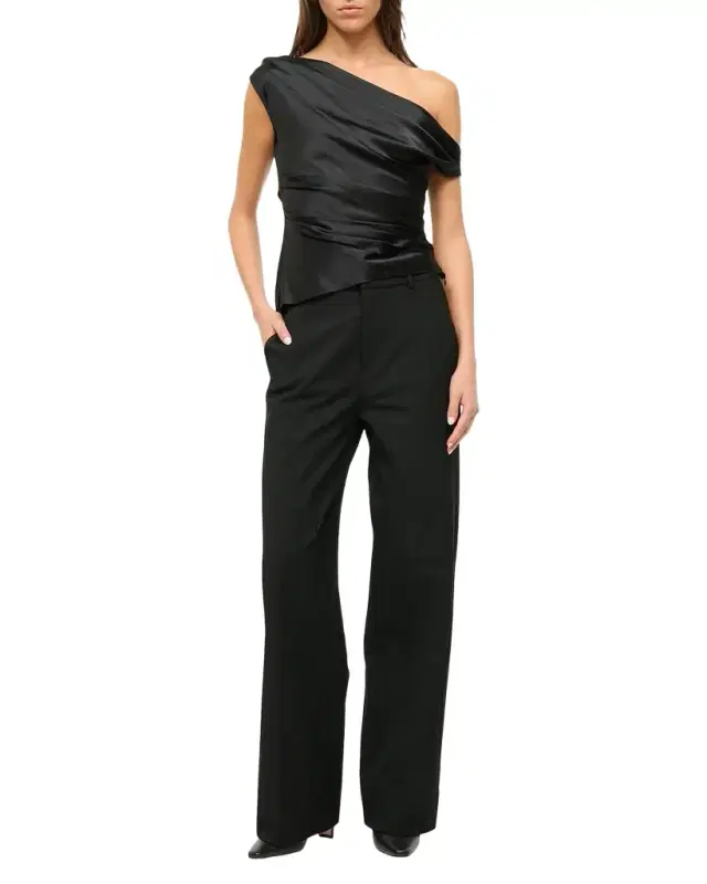 Phare Satin One-Shoulder Top