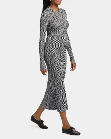 Ganni Space-Dyed Knit Sheath Midi-Dress | Thumbnail 2 Ganni Space-Dyed Knit Sheath Midi-Dress | Thumbnail 2