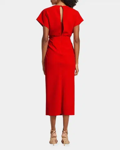 PRABAL GURUNG Jackie Twisted Cap-Sleeve Midi Dress | Thumbnail 3 PRABAL GURUNG Jackie Twisted Cap-Sleeve Midi Dress | Thumbnail 3