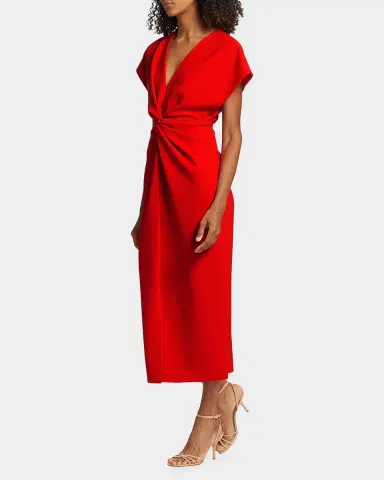 PRABAL GURUNG Jackie Twisted Cap-Sleeve Midi Dress | Thumbnail 7 PRABAL GURUNG Jackie Twisted Cap-Sleeve Midi Dress | Thumbnail 7