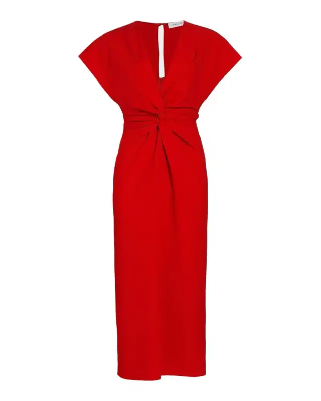 Prabal Gurung Jackie Twisted Cap-Sleeve Midi Dress