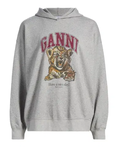 Ganni Isoli Beaded Cotton Hoodie | Thumbnail 1 Ganni Isoli Beaded Cotton Hoodie | Thumbnail 1