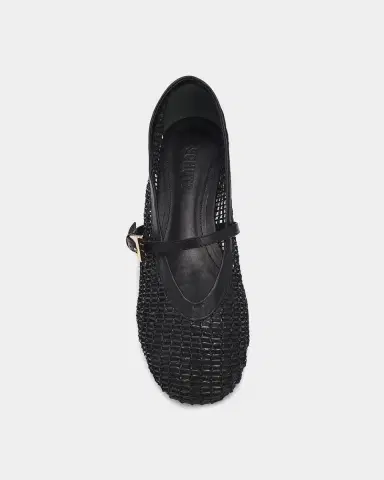 Schutz Sylvie Woven Leather Ballerina Flats | Thumbnail 3
