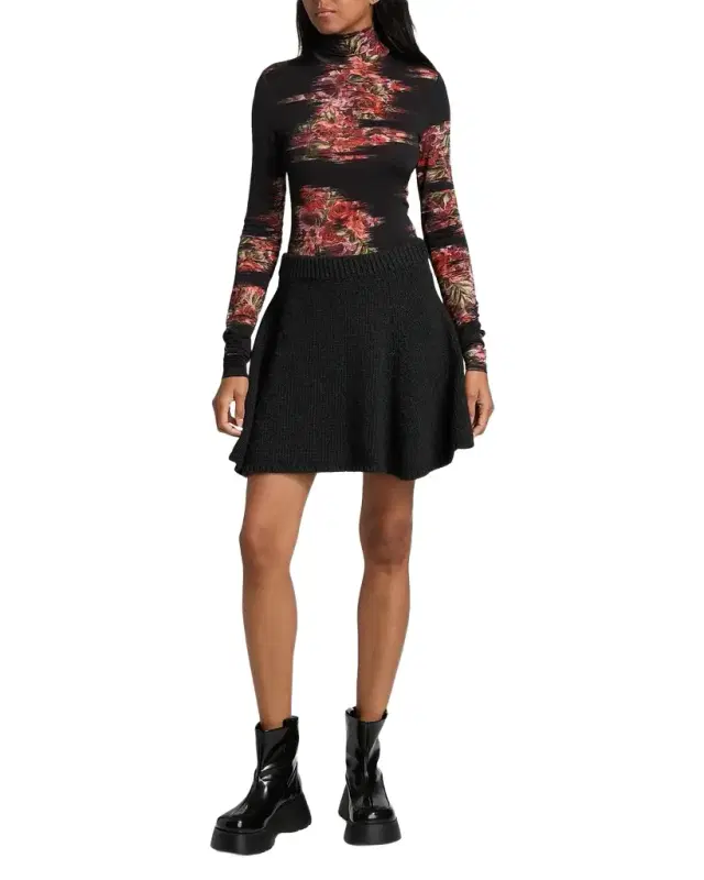 Wool-Blend Knit Miniskirt