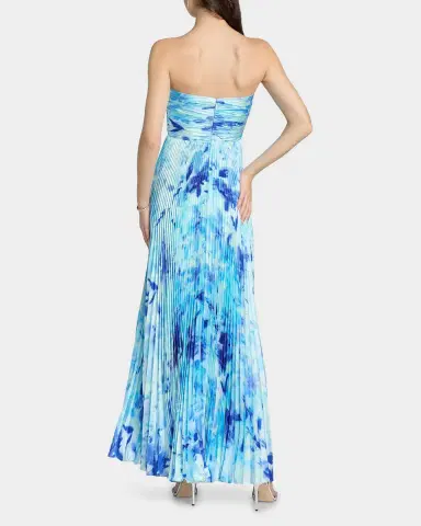 As It May Naomi Abstract Print Satin Strapless Gown | Thumbnail 2