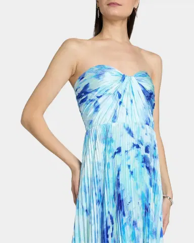 As It May Naomi Abstract Print Satin Strapless Gown | Thumbnail 4