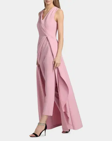 Kay Unger New York Fiona Stretch Crepe Walk-Through Jumpsuit | Thumbnail 2 Kay Unger New York Fiona Stretch Crepe Walk-Through Jumpsuit | Thumbnail 2