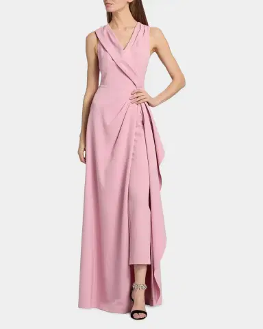Kay Unger New York Fiona Stretch Crepe Walk-Through Jumpsuit | Thumbnail 4 Kay Unger New York Fiona Stretch Crepe Walk-Through Jumpsuit | Thumbnail 4