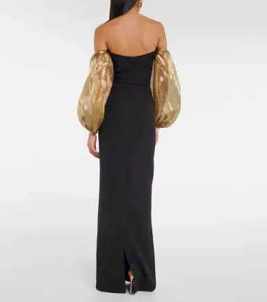 Safiyaa Off-shoulder crêpe gown | Thumbnail 3