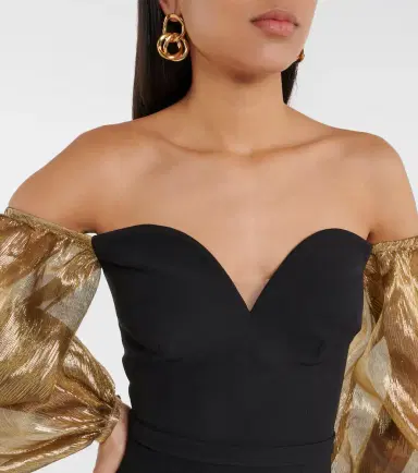 Safiyaa Off-shoulder crêpe gown | Thumbnail 4