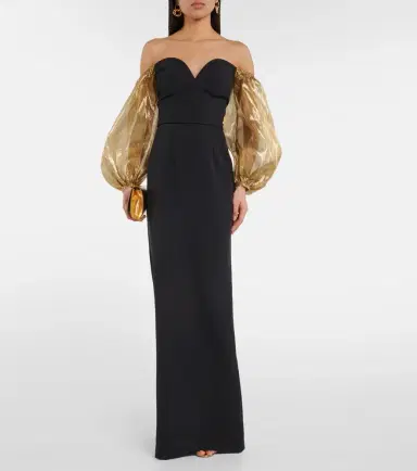 Safiyaa Off-shoulder crêpe gown | Thumbnail 5