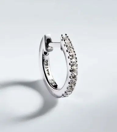 Mateo 14kt white gold single earring with diamonds | Thumbnail 3 Mateo 14kt white gold single earring with diamonds | Thumbnail 3