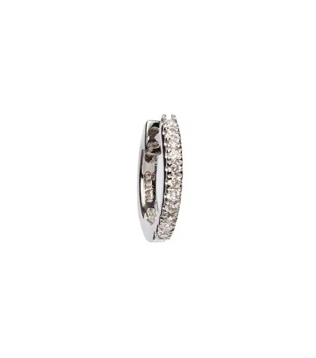 Mateo 14kt white gold single earring with diamonds