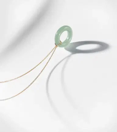 Mateo Donut 14kt gold necklace with jade | Thumbnail 4
