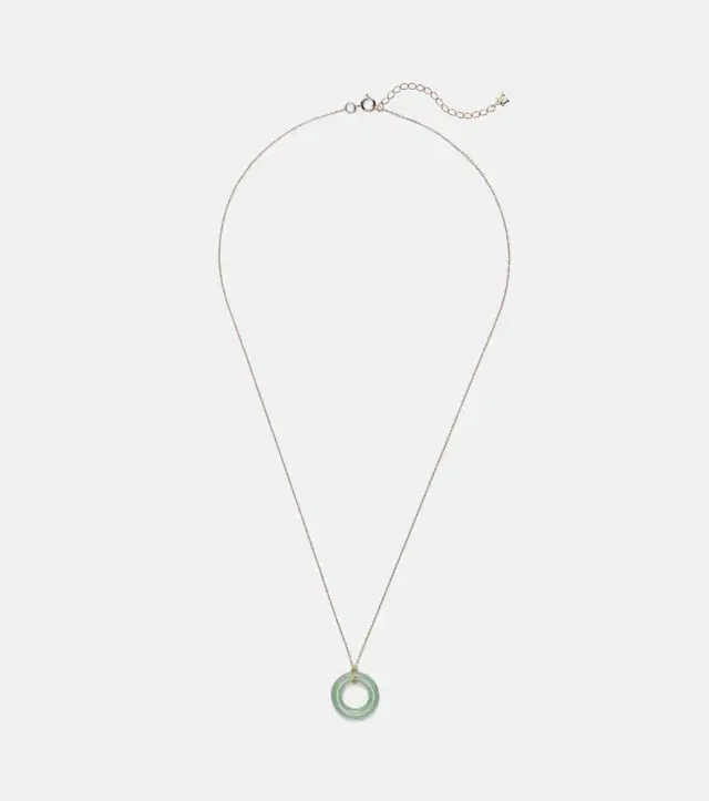 Mateo Donut 14kt gold necklace with jade