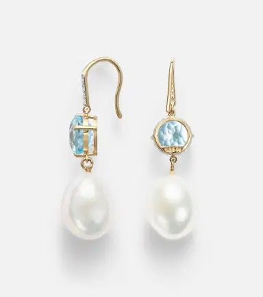 Mateo 14kt gold drop earrings with gemstones | Thumbnail 4 Mateo 14kt gold drop earrings with gemstones | Thumbnail 4