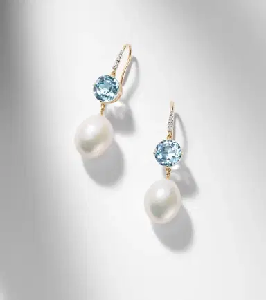 Mateo 14kt gold drop earrings with gemstones | Thumbnail 5 Mateo 14kt gold drop earrings with gemstones | Thumbnail 5