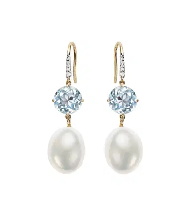 Mateo 14kt gold drop earrings with gemstones | Thumbnail 1 Mateo 14kt gold drop earrings with gemstones | Thumbnail 1