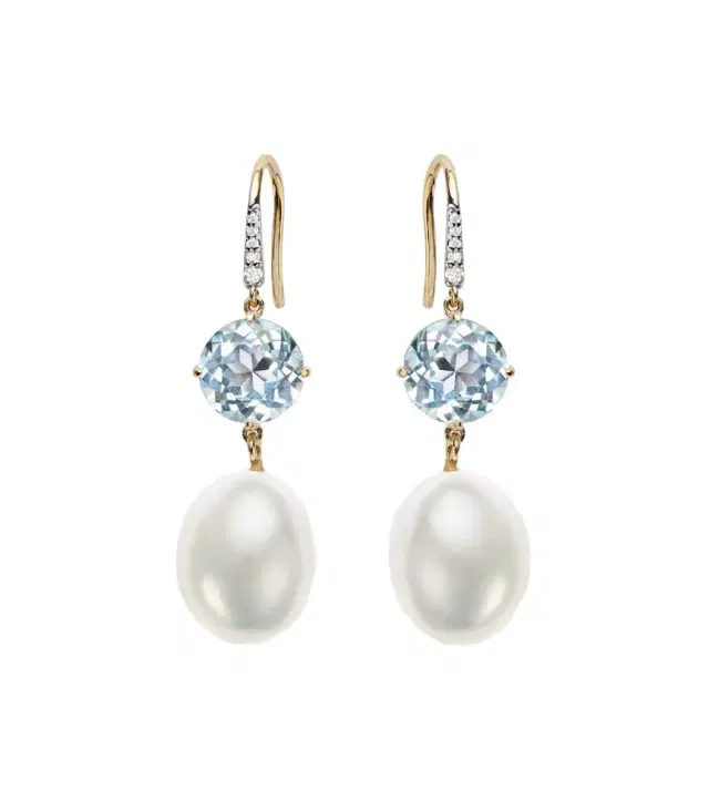 Mateo 14kt gold drop earrings with gemstones