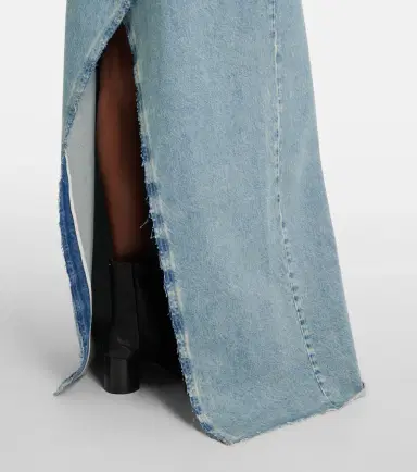Maison Margiela Frayed denim maxi skirt | Thumbnail 4