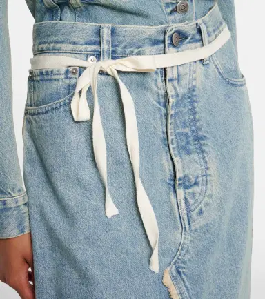Maison Margiela Frayed denim maxi skirt | Thumbnail 5