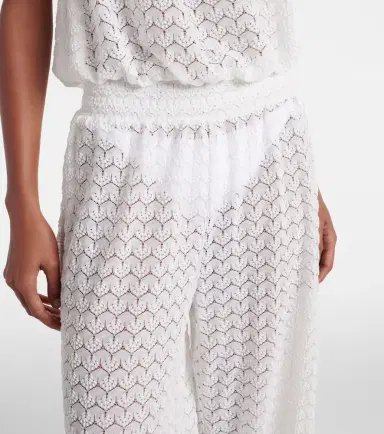 Melissa Odabash Viv sheer pointelle cotton-blend jumpsuit | Thumbnail 2