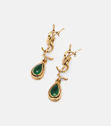 Saint Laurent Cassandre embellished drop earrings | Thumbnail 2