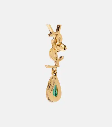 Saint Laurent Cassandre embellished drop earrings | Thumbnail 4