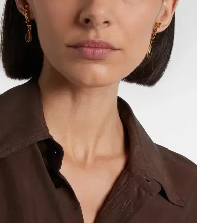 Saint Laurent Cassandre embellished drop earrings | Thumbnail 5