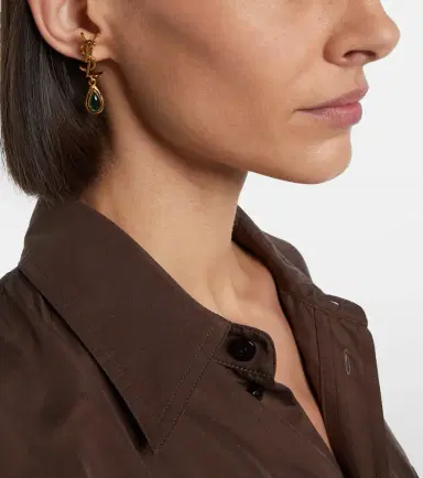 Saint Laurent Cassandre embellished drop earrings | Thumbnail 6