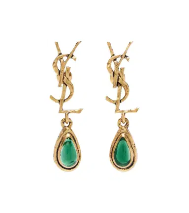 Saint Laurent Cassandre embellished drop earrings | Thumbnail 1