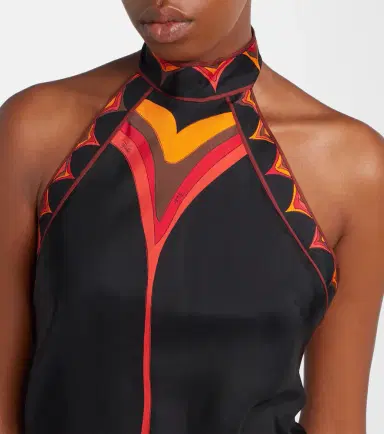 PUCCI Fari asymmetric silk twill midi dress | Thumbnail 2