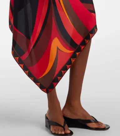 PUCCI Fari asymmetric silk twill midi dress | Thumbnail 3