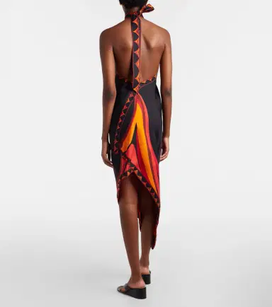 PUCCI Fari asymmetric silk twill midi dress | Thumbnail 5