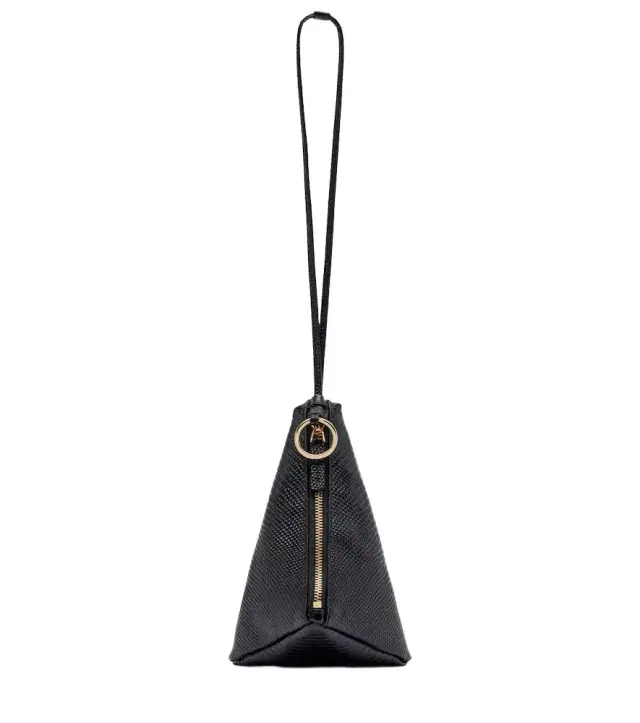 Solida Mini snake-effect leather pouch with strap