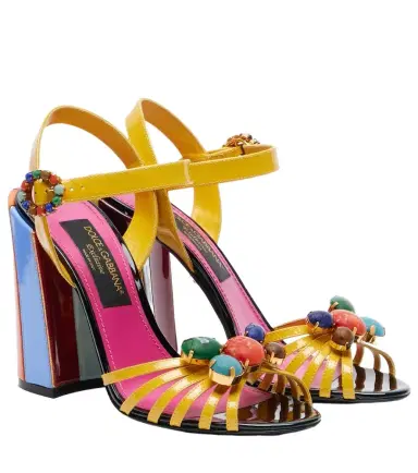 Dolce & Gabbana Keira embellished leather sandals | Thumbnail 1 Dolce & Gabbana Keira embellished leather sandals | Thumbnail 1