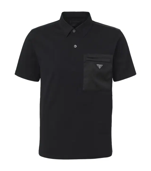 Prada Re-Nylon-trimmed cotton-blend polo shirt