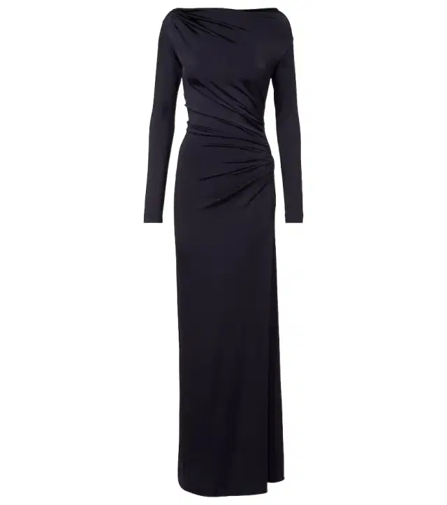 Gathered jersey maxi dress